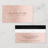 Chic Roos Gold Salon Appointment Card  Visitekaartje (Voorkant / Achterkant)