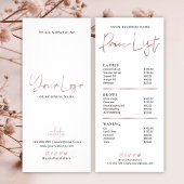 Chic Roos Gold Salon-prijslijst voor services Reclamekaart