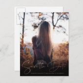 Chic roos gold save the date upload je foto aankondigingskaart (Voorkant / Achterkant)