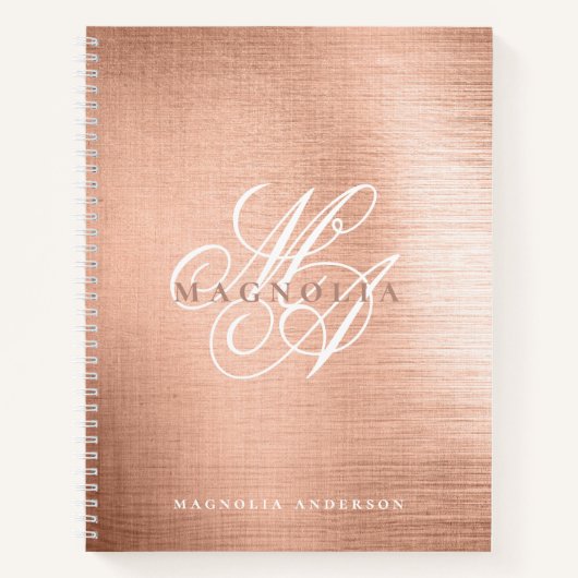 Chic Roos Gold Script Monogram Notitieboek (Voorkant)