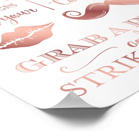 Chic Roos Gold SELFIE STATION PROPS Sign Print (Hoek)