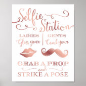 Chic Roos Gold SELFIE STATION PROPS Sign Print (Voorkant)