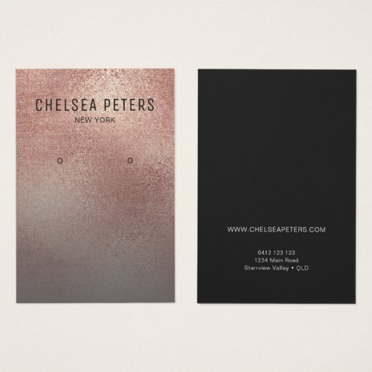 Chic Roos Gold Shimmer Verdien Display Kaart (Voorkant /achterkant)