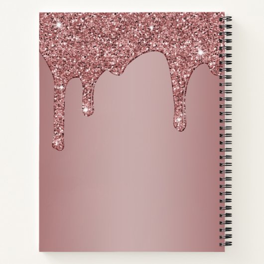 Chic Roos Gold Sparkle Driving Glitter Monogram Notitieboek (Achterkant)