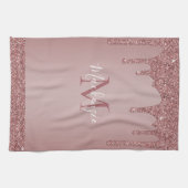 Chic Roos Gold Sparkle Driving Glitter Monogram Theedoek (Horizontaal)