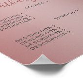Chic Roos Gold Sparkle Driving Glitter Price List Poster (Hoek)