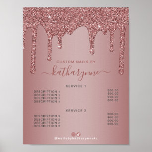Chic Roos Gold Sparkle Driving Glitter Price List Poster