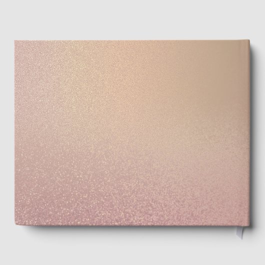 Chic Roos Gold Sparkle Elegant Wedding Gastenboek (Achterkant)