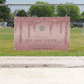 Chic Roos Gold Sparkle Glitter Drift Business Open Spandoek (Insitu)