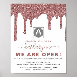 Chic Roos Gold Sparkle Glitter Drift Business Poster