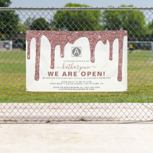 Chic Roos Gold Sparkle Glitter Drift Business Spandoek