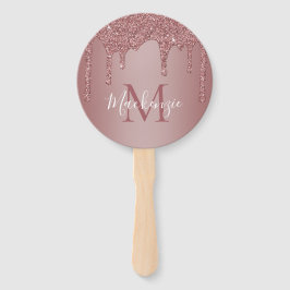 Chic Roos Gold Sparkle Glitter Drift Monogram Handwaaier