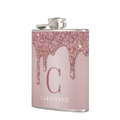 Chic Roos Gold Sparkle Glitter Drift Monogram Heupfles (Links)