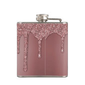 Chic Roos Gold Sparkle Glitter Drift Monogram Heupfles (Achterkant)