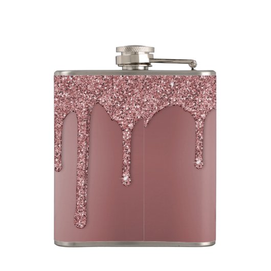 Chic Roos Gold Sparkle Glitter Drift Monogram Heupfles (Achterkant)