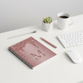 Chic Roos Gold Sparkle Glitter Drift Monogram Notitieboek