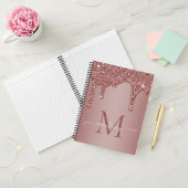 Chic Roos Gold Sparkle Glitter Drift Monogram Notitieboek