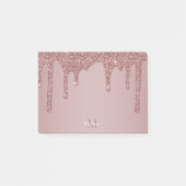 Chic Roos Gold Sparkle Glitter Drift Monogram Post-it® Notes (Voorkant)