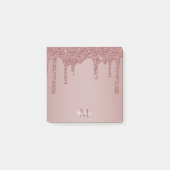 Chic Roos Gold Sparkle Glitter Drift Monogram Post-it® Notes (Voorkant)