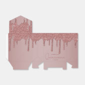 Chic Roos Gold Sparkle Glitter Drift Quinceanera Bedankdoosjes (Uitgevouwen)