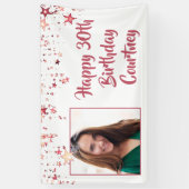 Chic Roos Gold Stars 30e verjaardag Foto Spandoek (Verticaal)