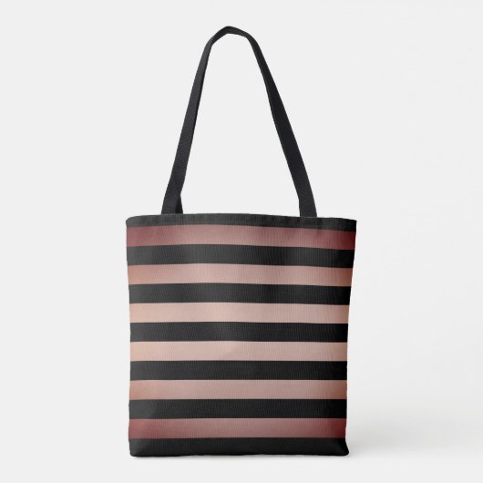 Chic Roos Gold Stripes Canvas tas (Achterkant)