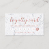 Chic roos gold typografie marmer loyalty card 2 (Voorkant)
