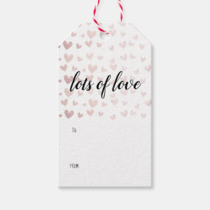 Chic Roos Gold Veel Liefde Valentijnsdag Cadeaulabel