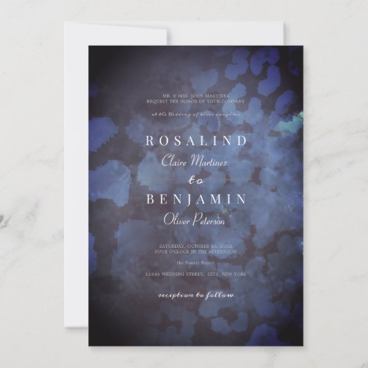 Chic Roos Gold Violet Arch Foto bruiloft Kaart (Achterkant)