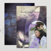 Chic Roos Gold Violet Arch Foto bruiloft Kaart (Voorkant / Achterkant)