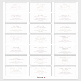 Chic Roos Gold Wedding Guest Adresetiketten Sticker