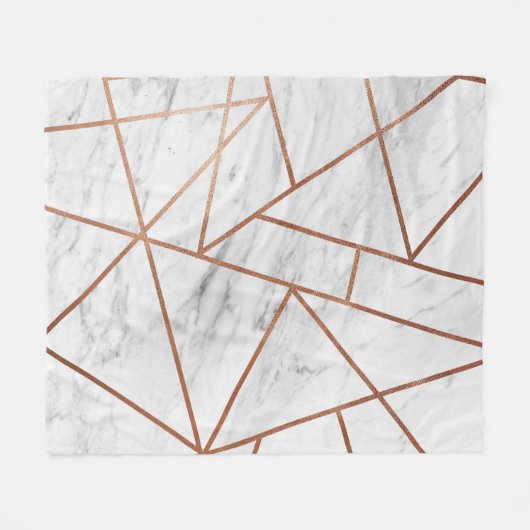 Chic Roos Gold White Marble Stylish Fleece Deken (Voorkant (Horizontaal))