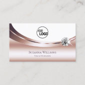 Chic Roos Gold White met Logo en Sparkly Diamond Visitekaartje (Voorkant)