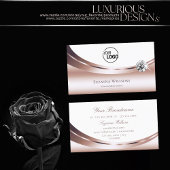 Chic Roos Gold White met Logo en Sparkly Diamond Visitekaartje