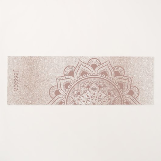 Chic Roos Gold Yogi Mandala Namaste Om Eigen Naam Yogamat (Voorkant (horizontaal))