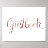 Chic Roos Gold ZET ONZE GUESTBOOK-gebarentafdruk Poster (Voorkant)