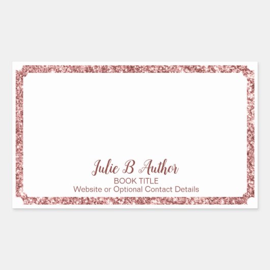 Chic Roos Goud Auteur Boek Ondertekening Bord Rechthoekige Sticker (Voorkant)