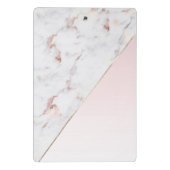 Chic Roos Goud en Wit Marmer Gepersonaliseerd Mini Klembord (Achterkant)