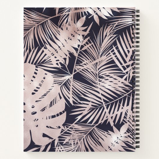 Chic Roos Goud Geometrisch Abstract Patroon Notitieboek (Achterkant)