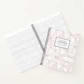 Chic Roos Goud Geometrisch Abstract Patroon Notitieboek (Binnen)