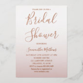 Chic Roos goud Kalligrafie Vrijgezellenfeest Folie Uitnodiging (Voorkant)