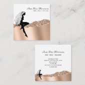 *~* Chic Roos Goud Lang Haar Godin Vrouw Vierkante Visitekaartje (Voorkant / Achterkant)