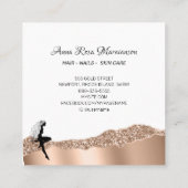 *~* Chic Roos Goud Lang Haar Godin Vrouw Vierkante Visitekaartje (Achterkant)