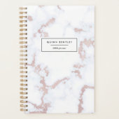 Chic Roos Goud Marmer Gepersonaliseerd Planner (Voorkant)