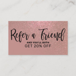 Chic Roos Goud Roze Glitter Gradient Typografie Aanbevelingskaartje