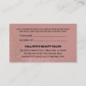 Chic Roos Goud Roze Glitter Gradient Typografie Aanbevelingskaartje (Achterkant)