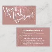 Chic Roos Goud Roze Glitter Gradient Typografie Afsprakenkaartje (Voorkant / Achterkant)