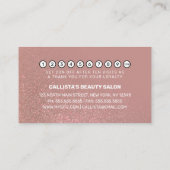 Chic Roos Goud Roze Glitter Gradient Typografie Klantenkaartje (Achterkant)
