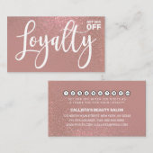 Chic Roos Goud Roze Glitter Gradient Typografie Klantenkaartje (Voorkant / Achterkant)