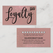 Chic Roos Goud Roze Glitter Gradient Typografie Klantenkaartje (Voorkant / Achterkant)